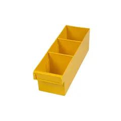 Yellow Plastic Storage Tub (300mm x 100mm x 100mm)