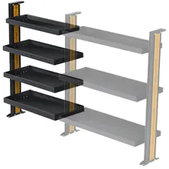 Driver's Side Front Additional Shelving Kit A (800mm Wide x 1350mm High) 4 shelves