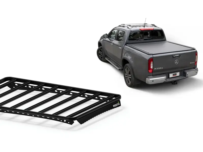 Roof Racks for Mercedes Benz X Class Dual Cab (2017 – 2020) Wedgetail Adventure Platform to suit EGR roll top roof rack