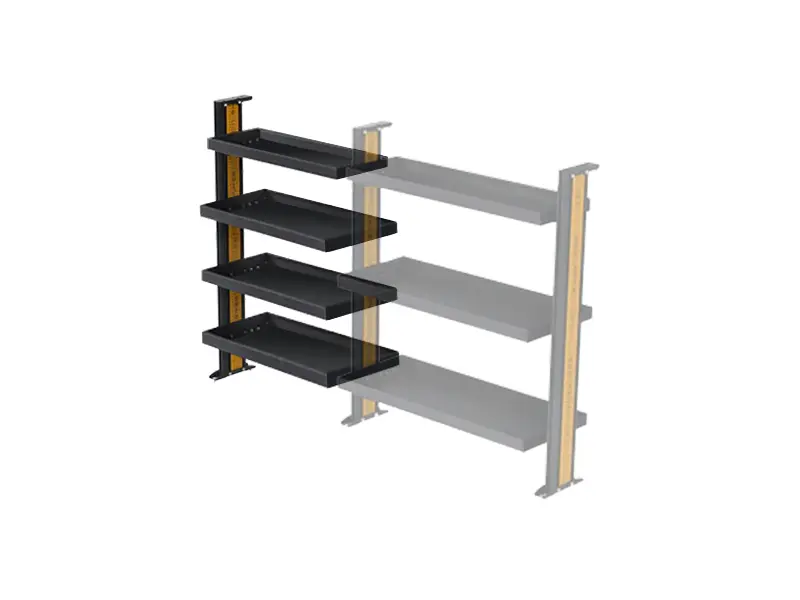 Driver's Side Front Additional Shelving Kit A (800mm Wide x 1350mm High) 4 shelves